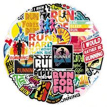 50pcs Outdoor Sports Cartoon Creative Running American Silhouette Decorative Skateboard Storage Box Stickers - Running - View 5