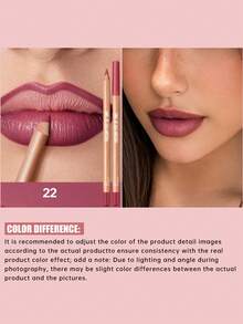 Pudaier Matte Nude Lip Liner, Smooth Application, Layerable For Natural Color, Easy To Use, Suitable For Daily Makeup And Valentine's Day Looks - 22 - View 6