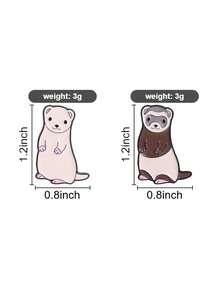 1pc Cute Pet Ferret Enamel Brooch, Adorable Cartoon Weasel Badge, Niche Accessory Gift For Ferret Owners - Multicolor - View 7