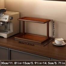 1pc Vintage Coffee Desktop Storage Rack, Double-Layer Multi-Function Tabletop Organizer, Holds Cups, Spices, Kitchenware, Snacks, Books, Cosmetics, Luxury Home Decor For Kitchen, Entryway, Coffee Corner, Dining Table, Bedroom, Vanity - View 12