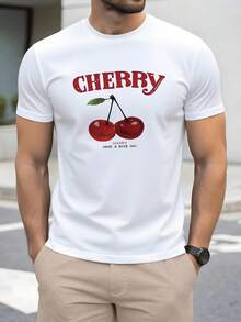 Cherries simbolizan frescura alegría y energía positiva recordando los momentos dulces de la vida y transmitiendo una sensación optimista para cada día camiseta de hombre talla grande 100% a - Multicolor - Ver 1