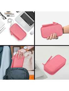 1pc Portable Cable Organizer Bag, Multi-Functional Storage Pouch, Suitable For Power Bank, External Hard Drive, Charger, Earphones And Phone Accessories. Unisex Travel Essential, Ideal For Business Trips, School And Students' Daily Storage - View 5