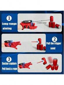 Ultra-Long Range Super Spider Gun - 2025 New - Suction Launch Game - Very Fashionable Spider Mask - Parent-Child Interactive Game - Birthday Gift - HD - Multicolor - View 6