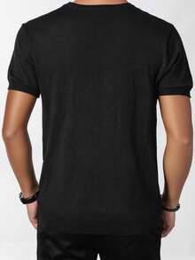 ZYNTH BALENO Men's Summer Fashion Crew Neck Short Sleeve Sweater, Suitable For Gym Sports, Cycling, Running - Black - View 6