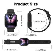 Reloj inteligente unisex, notificación de mensajes, reproducción de música, contestar llamadas - Multicolor - Ver 7