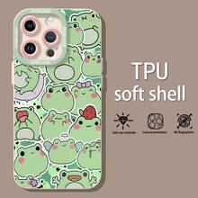 Tema de pegatinas de la rana Keroppi verdefunda de teléfono Fundas compatibles con ,Apple,VIVO,OPPO,,, y Honor.Fabricadas en silicona TPU,ofrecen protección contra golpes y caídas. - Blanco - Ver 1