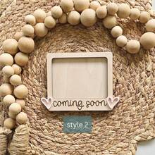1件裝木製嬰兒照片冰箱磁鐵相框，Little One / Babys First Photo / Oh Baby / Coming Soon 多款圖案，超音波照片展示框，懷孕公告牌，懷孕紀念品，嬰兒姓名與預產日記錄板，新生兒首張照片紀念框，嬰兒洗禮禮物，準媽媽禮物，準父母驚喜公告道具，嬰兒成長紀念禮物 - 彩色 - 查看 12