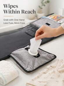 1pc Foldable Portable Baby Diaper Changing Mat, Multi-Functional Storage Baby Diaper Changing Pad - Multicolor - View 2