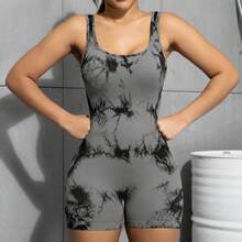 Mono Deportivo Corto para Mujer, Sin Mangas, Sexy, con Espalda Descubierta, Ropa de Yoga, Traje de Una Pieza para Ejercicio, Ciclismo y Recreación al Aire Libre - Rosa - Ver 7