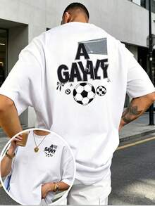 Camiseta de manga corta con estampado de doble cara con temática de fútbol americano GAAKT, para regalos de Navidad, reuniones familiares y actividades de building - oferta especi - Negro - Ver 6