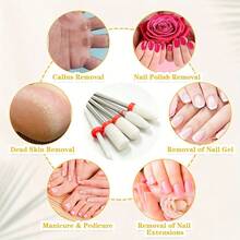 5Pcs Ceramic Nail Drill Bit Set, 3/32" Shank, Ideal For Buffing Nail Surfaces & Removing Nail - Multicolor - View 7