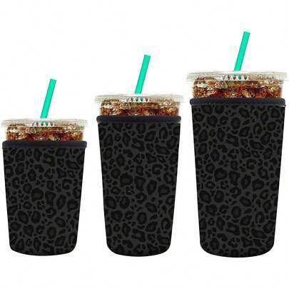 3-Piece Set Of Reusable Neoprene Insulation Sleeves, Suitable For Iced Coffee Cups, Fun Coffee Cup Sleeves, Fits 16-32 Oz Coffee Cups, Cute Hot And Cold Drink Sleeves, Cute  Pattern