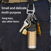 Cat Shaped Outdoor Keychain, Stainless Steel Portable 4pcs S-Shaped Quick Release Cute Hooks, Multi-Function Stainless Steel Quick Detach Keychain, Outdoor Travel Backpack Accessory, Key Water Bottle Equipment Hook - Multicolor - View 12