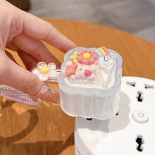 5pcs/Set 3D Cream Glue Dopamine Color Floral Rainbow Rabbit UK 20W Charger Protective Case Data Cable Wrap Anti-Break Cable Sleeve - Rainbow Rabbit - View 5