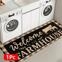 1pc, Home Decor, Cow Print Pattern, Linen Kitchen Rug, Kitchen Mat, Floor Mat, Bathroom Mat, Door Mat, 3D Printed Rectangular, Suitable For Living Room, Bedroom, Hallway, Bathroom, Laundry Room - Polyester Rug, Suitable For Indoor And Outdoor Home Decor - Multicolor - View 15