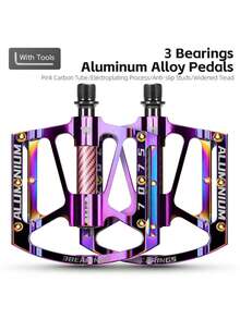 WEST BIKING Bicycle Pedals 3-Bearing Wide Anti-Slip Aluminum Alloy Pedals Personalized Cycling Gear Accessories - Multicolor - View 14