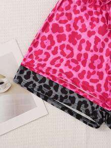 3pcs/Set Summer New Sexy Leopard Print Pajama Pants, Knitted Thin Comfortable Casual Women's Shorts, Soft Skin-Friendly Loose Pajama Bottoms - Multicolor - View 5