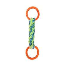 Dog Tug-Of-War Double Ring Rope Knot, Handmade Woven Durable And Bite-Resistant, Teething Toy For Small To Medium Dogs, Interactive Training And Boredom Relief Tool - Multicolor - View 12