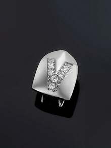 1pc Letter Zirconia Gold Tooth Cap Hip Hop Single Tooth Grill Personalized Versatile Side Tooth Decor Suitable For Men And Women - 26-letter Tooth Ornament - View 31