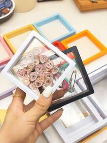 1/10pcs Transparent PE Film Jewelry Display Box, Dustproof Antioxidant Jewelry Storage Box, Floating Frame Jewelry Organizer Box - Multicolor - View 4