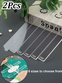 2pcs Ceramic Art Tools & Supplies - Transparent Acrylic Pottery Clay Rolling Pin Guide Set (Excluding Electric), Polymer Clay Thickness Ruler, Clay Board Roller And Handcraft Shaping Tools, Pottery And Sculpture Tool Kit - Transparent - View 3