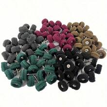 100Pcs Buffing Wheel Abrasive Polishing Deburring Wheels Metal Polishing Kit Rotary Tool Accessories For Metal Polishing, Rusting Cleaning, Paint Removal, And Other Fine Detail Work - Multcolour - View 1
