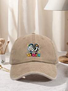 1pc Unisex 67 RetroWashed Print Baseball Cap Adjustable Design Perfect For Hiking Mountain Climbing Travel And Sun Protection During Outdoor Activitie - Multicolor - View 12