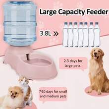 2 In 1 Gravity Pet Food Water Station, Durable PP Plastic No Battery Automatic Feeder Water Dispenser With Visible Storage For Small Medium Dogs Cats Puppies Indoor Daily Feeding - 3.8L - View 6