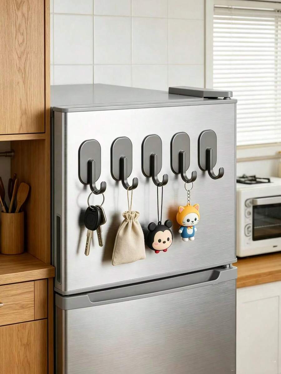 High-Strength Magnetic Refrigerator Hooks, Easy To Install, Durable And Rust-Resistant, Wall-Mounted Design, Wear-Resistant, Suitable For Kitchen, Behind Door, Refrigerator Wall Storage And Other Home Storage Scenarios
