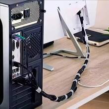 1PC Data Cable Management Cable Tie Reusable Removable Multi-Purpose Wire Organizer Data Cable Storage Tape Plant Fixation,Office Desk Accessories,Dorm Room Essentials College,Cable Management, - White - View 2