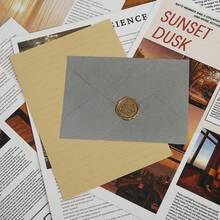 16pcs Linen Envelopes Stationery Set Vintage V-Flap Invitation Paper For Wedding Graduation Baby Shower Postcard Holder - A - View 7