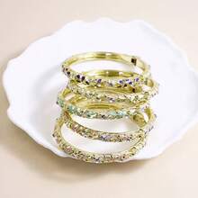 14K Gold Plated Fashionable Casual Versatile Commute Vintage Colorful Bracelet For Women - Yellow Gold - View 4