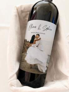 1/4/8pcs Customizable Wine Bottle Stickers, Personalized With Photos And Text, Waterproof And Oil-Resistant, Suitable For Weddings, Birthdays, Holidays, Graduation Parties, Anniversaries, Can Be Applied To Red Wine And Champagne Bottles, Instantly Enhances Party Atmosphere, Perfect As Gifts For Father, Mother, Wife, And Friends - Multicolor - View 6