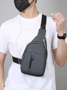 Bolso de pecho para hombre 2026 nueva moda, diseño casual de primavera, bolso bandolera de un solo hombro, bolso para exteriores de gran capacidad - A - Ver 2