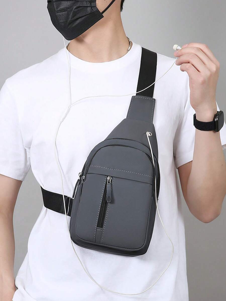 Bolso de pecho para hombre 2026 nueva moda, diseño casual de primavera, bolso bandolera de un solo hombro, bolso para exteriores de gran capacidad