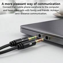 VegGieg 3.5mm 2-In-1 Audio Splitter Cable 1 Female To 2 Male Gold-Plated Headphone Microphone Adapter For PC Gaming Headsets - View 8