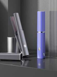 SKYWORTH 2合1直捲髮造型器，適用於細軟髮，迷你USB充電式，3段加熱設定，鈦金屬加熱板，50分鐘電池續航力，便攜旅行尺寸，可打造滑順直髮或柔美波浪捲髮 - 彩色 - 查看 4