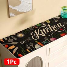 1 pieza, Decoración del hogar, Estampado de patrón de utensilios de cocina, Alfombra de cocina de lino, Alfombra de cocina, Alfombra de piso, Alfombra de baño, Felpudo, Impresión 3D rectangular, Adecuado para sala de estar, dormitorio, pasillo, baño, lavandería - Alfombra de poliéster, Adecuado para decoración del hogar interior y exterior - Multicolor - Ver 18