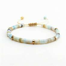 1 Pc Natural Amazonite Stone Bracelet Women Emotional Healing Yoga Lucky Jewelry,Handmade Adjustable, Send Family And Friends Perfect Holiday Gift - Amazonite - View 7