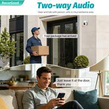 RecorGood 1PC/2pcs 1080P Outdoor WiFi Security Camera - 2.4GHz Wireless IP Camera, AI Human Tracking, Full Color Night Vision, Two-Way Audio, PTZ Rotation, Suitable For Home Yard, Balcony, Outdoor Security Monitoring, Great Gift Choice For Halloween, Christmas, New Year - White - View 5