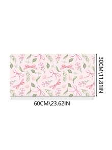 Girl Style Watercolor Pink Bow Floral Oversized Gaming Mouse Pad, Wildflower Tulip Leaf Print XXL Desk Mat, White Background Romantic Plant Non-Slip Rubber Keyboard Pad, Girl Office Desk Decor - View 12