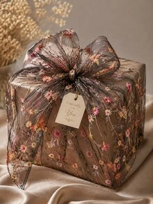 黑色花卉刺繡薄紗蕾絲面料 透視網格布 精緻花卉藤蔓圖案 適用於晚禮服、婚紗、新娘面紗、裙子、服裝、窗簾、DIY縫製裝飾面料 按碼出售 - 1 - 查看 8