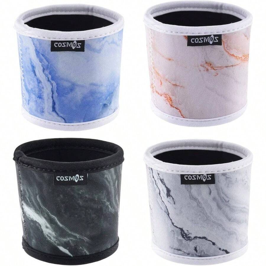 Funda reutilizable para taza de caf, funda aislante de neopreno resistente al calor, para caf, t, bebidas fras y calientes, 4 unidades - Patrones de mármol (4 piezas) - Ver 1