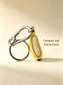 1pc 3D Half-Peeled Banana Keychain, Novel Fruit Pendant, Suitable For Backpacks And Wallets, Cute Japanese Style Food Charm, Unique Gift For Students, Couples, And Best Friends - Multicolor - View 5