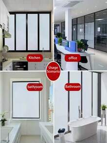 Thickened Frosted Glass Window Film, Privacy Anti-Peeping Translucent Opaque Glass Sticker For Office And Bathroom - White - View 2
