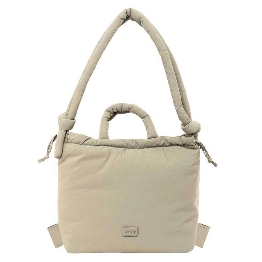 | Moos Capsula Padded School Backpack Convertible Bag Type With Padded Handles, Drawstring And Magnet Closure - Light Beige - View 1