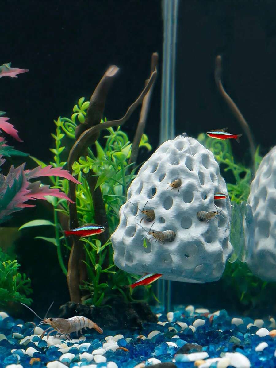 Shrimp Dome Hideaway House, Aquarium Fish Tank Tunnel With Suction Cup, Decor Accessories For Shrimp, Betta Fish And Other Small Fish To Hide And Rest