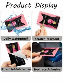 1pc Cone Cat Credit Card Sticker Privacy Protection Card Skin, Pink Party Birthday Gift PVC Material Anti-Fingerprint Anti-Scratch Wear-Resistant Card Sleeve, Suitable For Men, Women, Couples, Small Chip Card, Bank Card Decorative Sticker, Credit Card, Transportation Card, Student Campus Card Personalized DIY - Type a - View 9