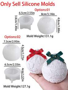 Embossed Floral Silicone Mold, Candle Cup Mold DIY Snowflake Pattern Storage Jar, Berry Pattern Storage Jar, Holiday Handmade Gift, New Year Gift, DIY Gift - Mold - View 2