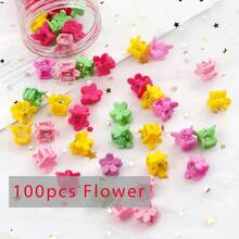20 50 Unidades Pinzas de Flores Coloridas para Niños y Niñas, Pequeñas Horquillas de Dibujos Animados, Accesorios para el Cabello - Negro - Ver 11